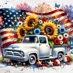 Patriotic Truck Cutting Board